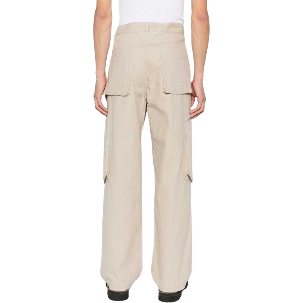 Shop REPRESENT 刺繍ロゴ ヘリンボーン ストレートパンツ ライトベージュ MLM510-426