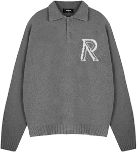 REPRESENT 灰色翻领字母印花长袖毛衣 MH3014-05 Order REPRESENT 灰色翻领字母印花长袖毛衣 MH3014-05