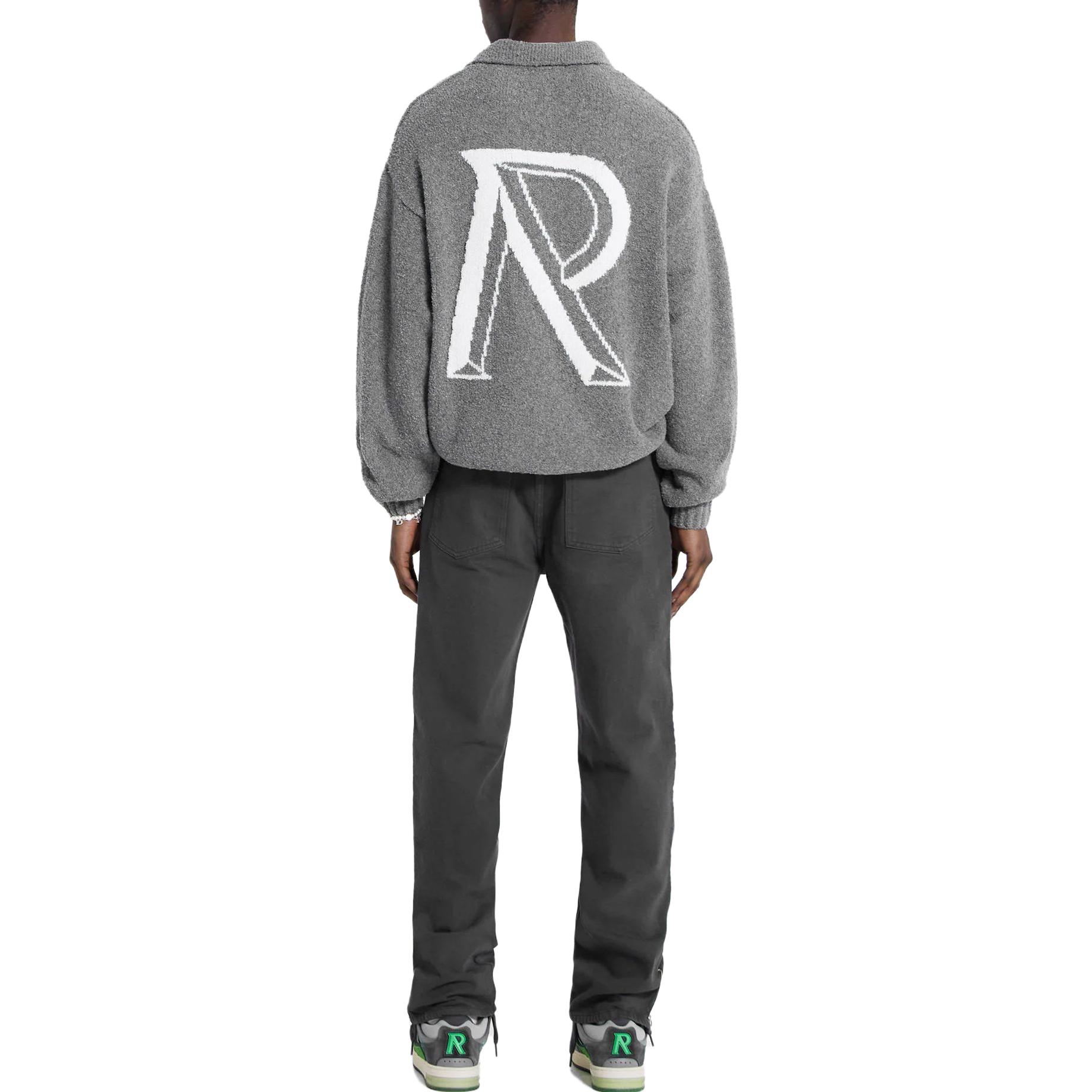 Purchase REPRESENT グレー ポロカラー ロゴプリント 長袖セーター MH3014-05