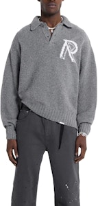 REPRESENT 灰色翻领字母印花长袖毛衣 MH3014-05 Sizing REPRESENT 灰色翻领字母印花长袖毛衣 MH3014-05