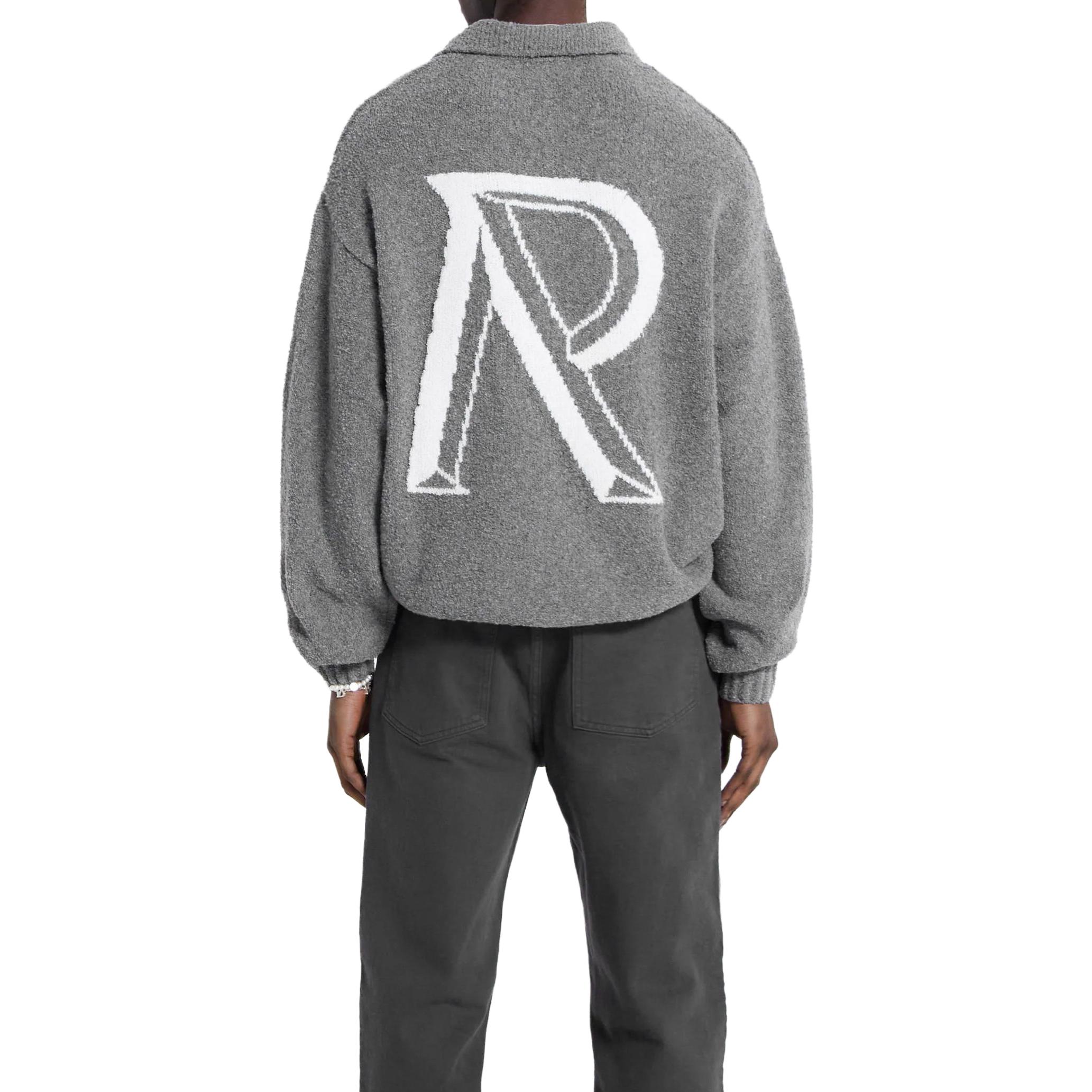 Cheap REPRESENT グレー ポロカラー ロゴプリント 長袖セーター MH3014-05