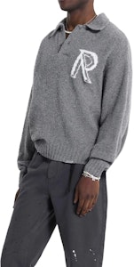 REPRESENT 灰色翻领字母印花长袖毛衣 MH3014-05 1