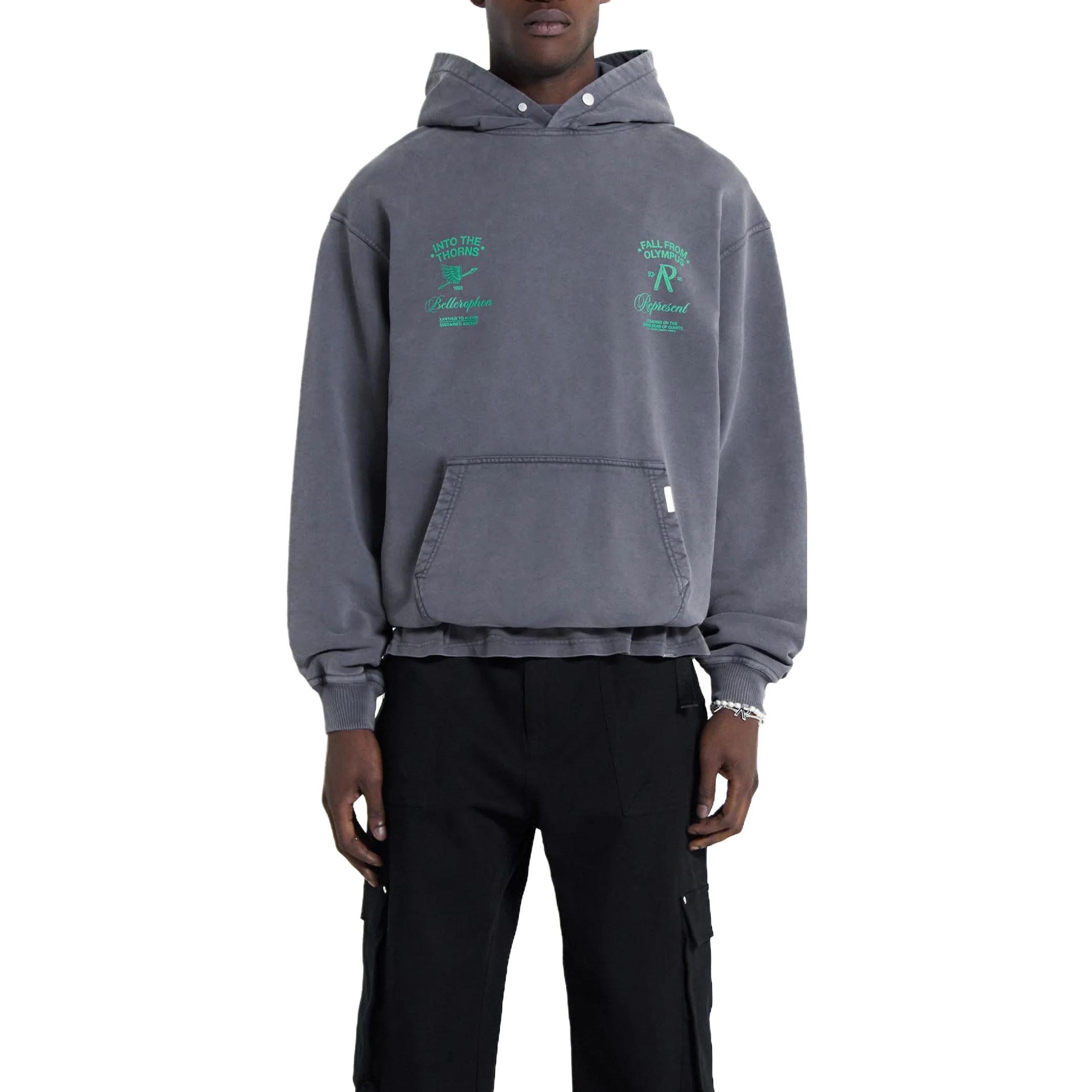 REPRESENT  Grey Letter Hoodie Long Sleeve Sweatshirt. MH4018-390 圖 4