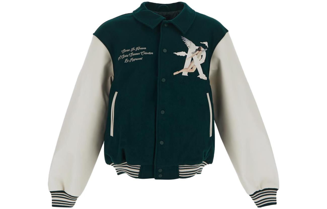 Order REPRESENT 레터링 롱슬리브 야구 재킷 M01222-62