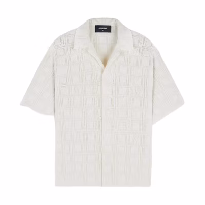 REPRESENT Pink White Lace Knit Short Sleeve Oversized Shirt MLM304-425