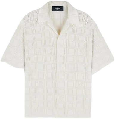 REPRESENT Pink White Lace Knit Short Sleeve Oversized Shirt MLM304-425 Order REPRESENT Pink White Lace Knit Short Sleeve Oversized Shirt MLM304-425