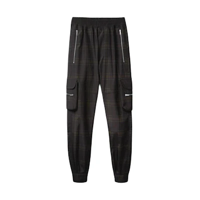 REPRESENT Plaid Nylon Cargo Pants with Multiple Pockets M08052-016