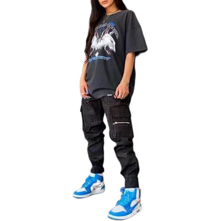 Lookbook REPRESENT Pantalones Cargo de Nylon a Cuadros con Múltiples Bolsillos M08052-016