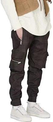 REPRESENT Plaid Nylon Cargo Pants with Multiple Pockets M08052-016 Shop REPRESENT Plaid Nylon Cargo Pants with Multiple Pockets M08052-016
