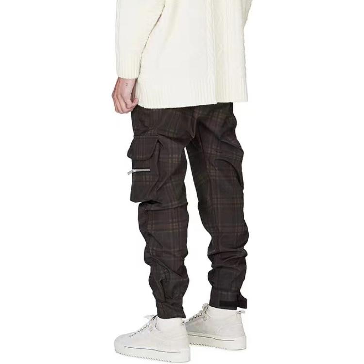 Purchase REPRESENT Pantalones Cargo de Nylon a Cuadros con Múltiples Bolsillos M08052-016