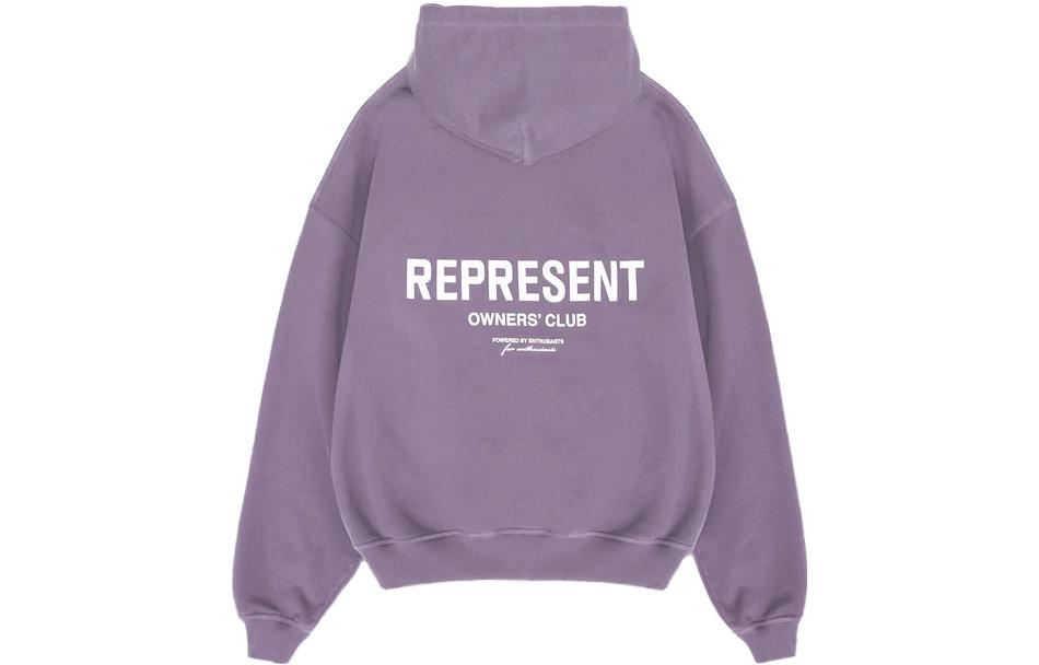 Lookbook REPRESENT Hoodie Ungu dengan Cetakan Huruf Lengan Panjang. MH4004-326