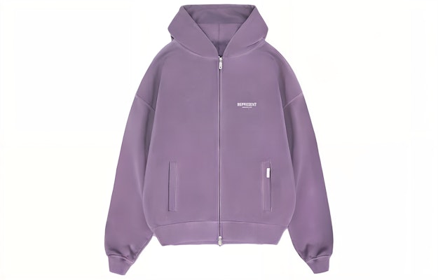 REPRESENT パープル 無地 ジップアップ フーディー 長袖 ゆったりフィット MH4039-326 Buy REPRESENT パープル 無地 ジップアップ フーディー 長袖 ゆったりフィット MH4039-326