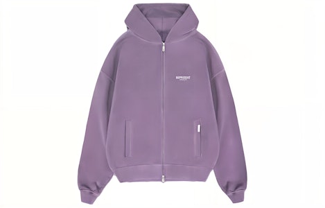 REPRESENT パープル 無地 ジップアップ フーディー 長袖 ゆったりフィット MH4039-326 Order REPRESENT パープル 無地 ジップアップ フーディー 長袖 ゆったりフィット MH4039-326