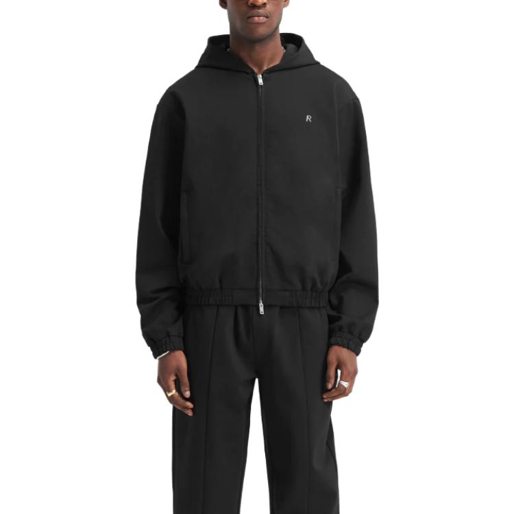 Shop REPRESENT スリムフィットフード付きトラックスーツジャケット ブラック MJ1005-01