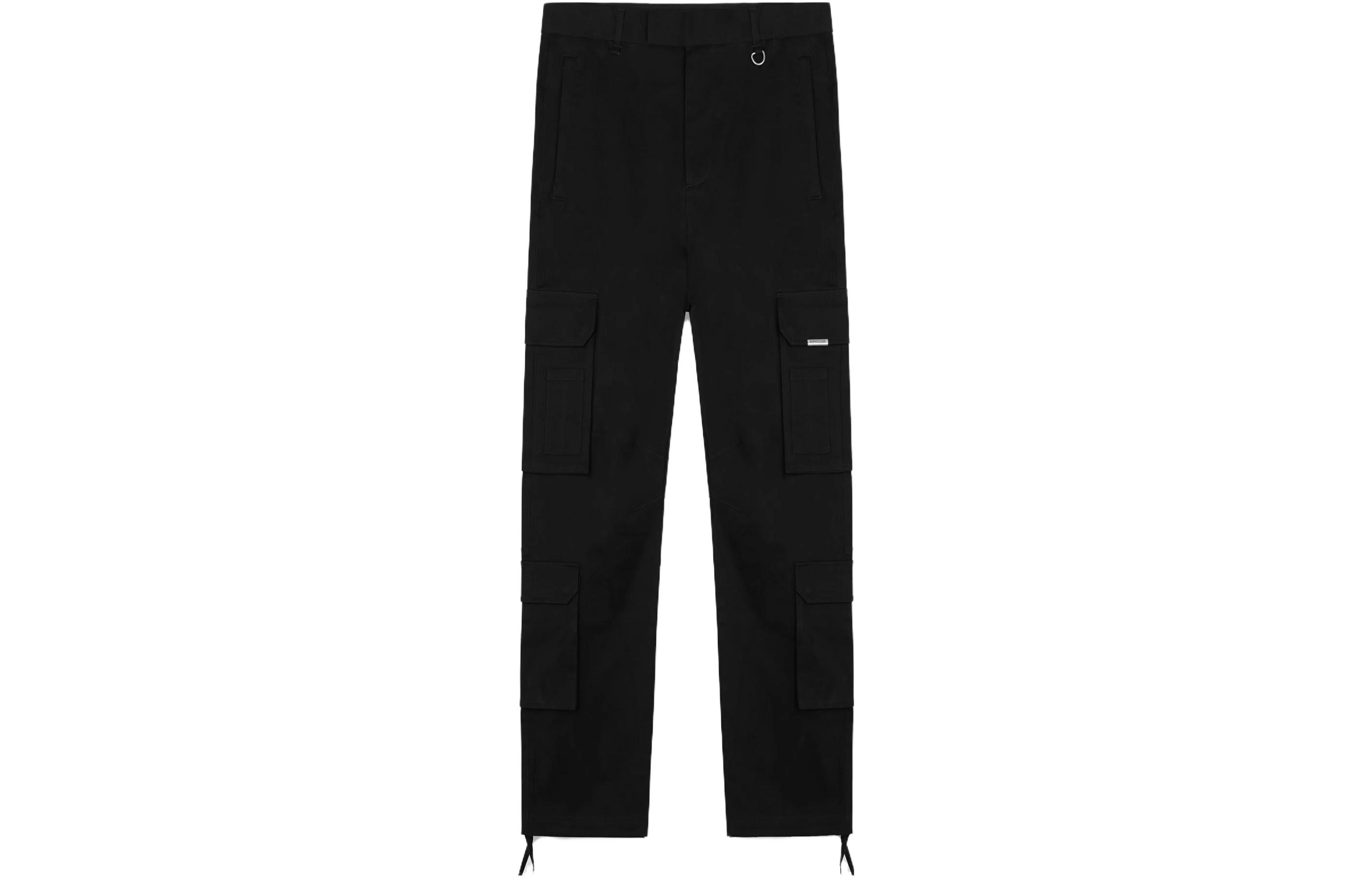 REPRESENT  Solid Black Multi-Pocket Cargo Pants MCR5003-01
