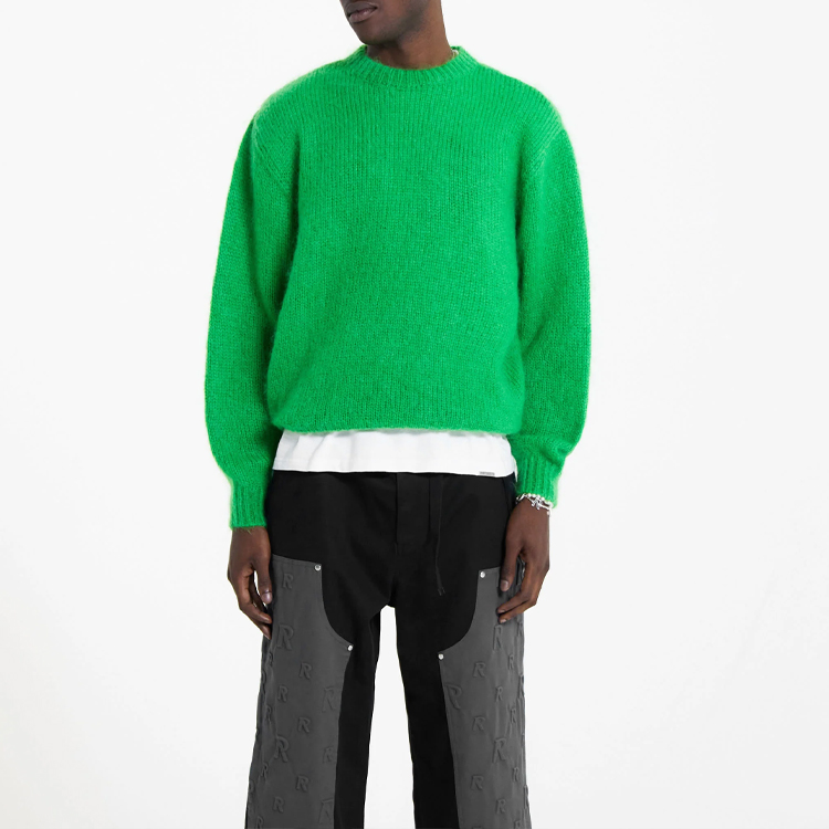 Lookbook REPRESENT ソリッドグリーン クルーネック オーバーサイズ ニットセーター MH3001301