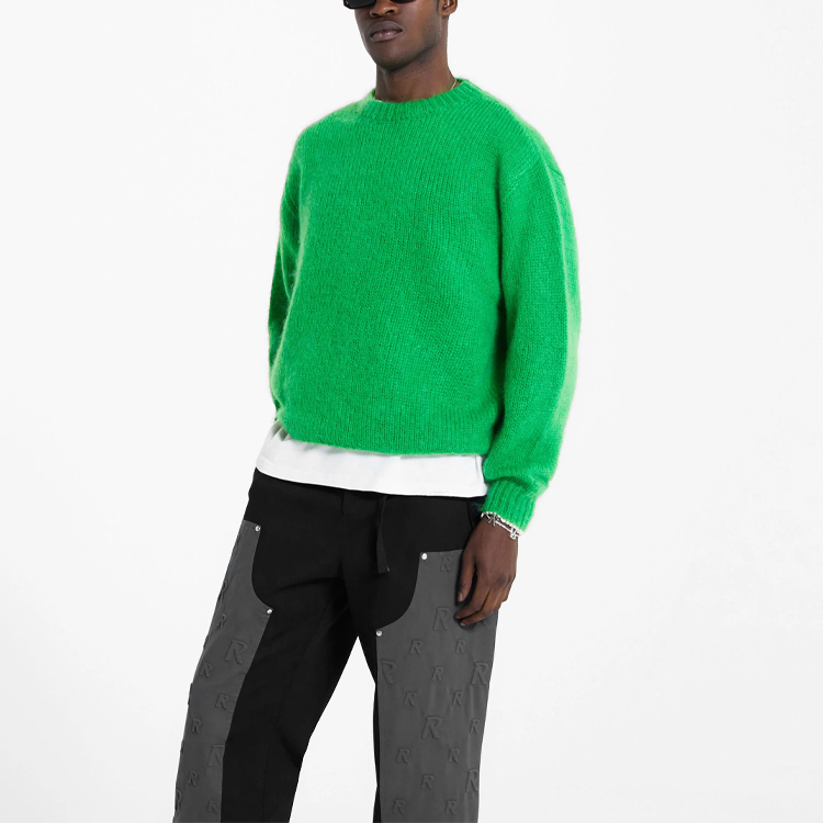 Purchase REPRESENT ソリッドグリーン クルーネック オーバーサイズ ニットセーター MH3001301