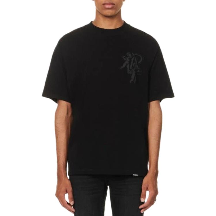 Lookbook リプレゼント エンジェルプリント クルーネックTシャツ ブラック (メンズ) MT4026-01