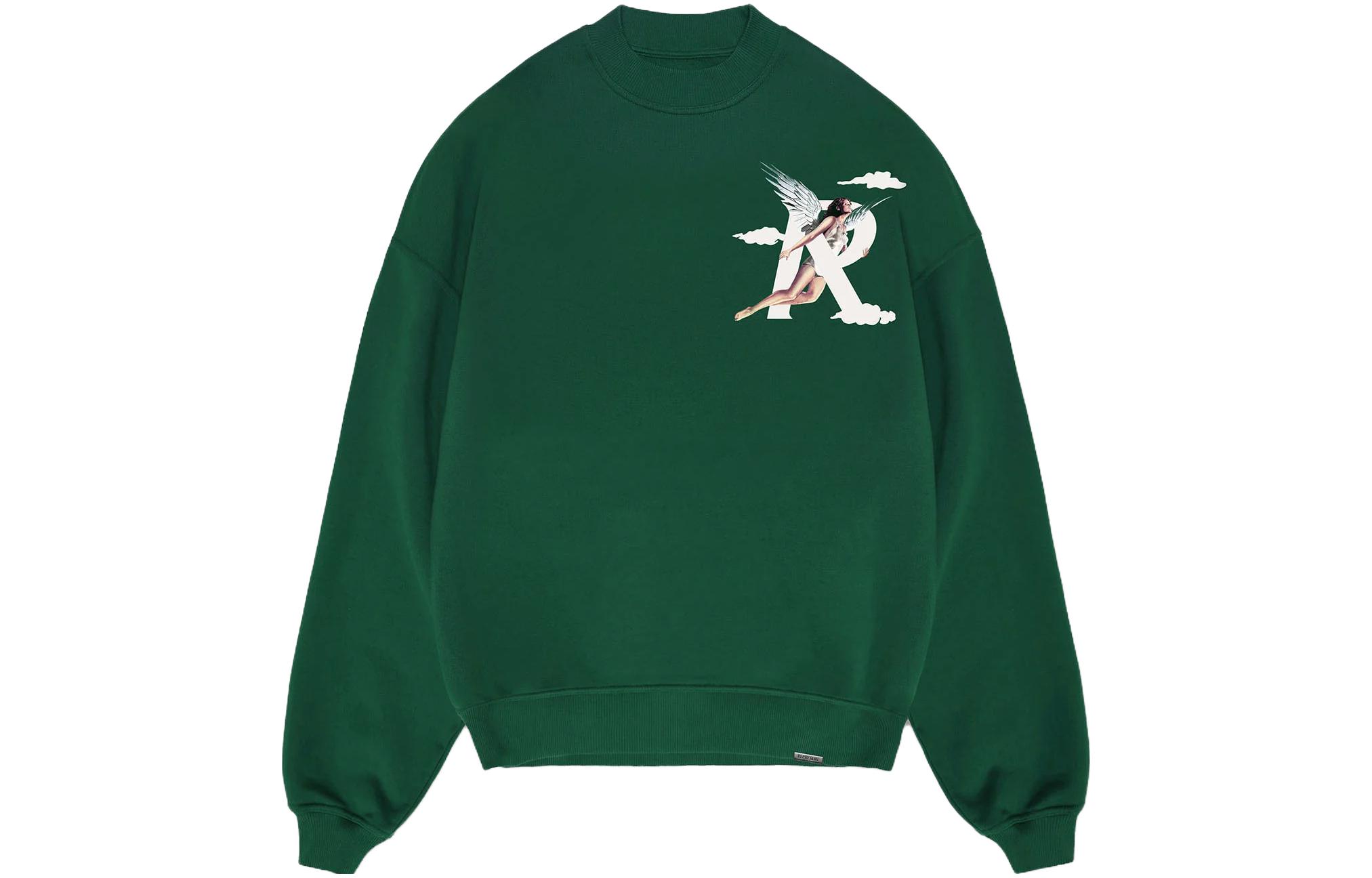 Represent Angel Print Green Crewneck Pullover Sweatshirt M04272-62