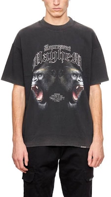 REPRESENT Kaos Hitam Lengan Pendek Crew Neck Motif Animal Print MT4013-03 Shop REPRESENT Kaos Hitam Lengan Pendek Crew Neck Motif Animal Print MT4013-03