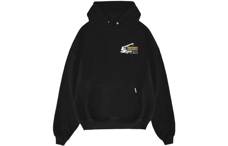 Represent Back Graphic Print Pullover Hoodie Black M04280-01
