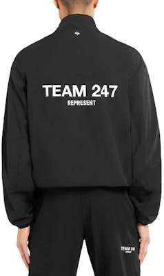 REPRESENT Black Loose Fit Lettering Stand Collar Long Sleeve Jacket 247M10-901 Purchase REPRESENT Black Loose Fit Lettering Stand Collar Long Sleeve Jacket 247M10-901