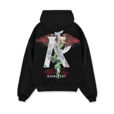 Represent Black Animal Graphic Print Hoodie MH4011-171