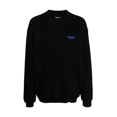 Represent Black Crewneck Oversized Letter Print Sweatshirt MS4002-BLACK
