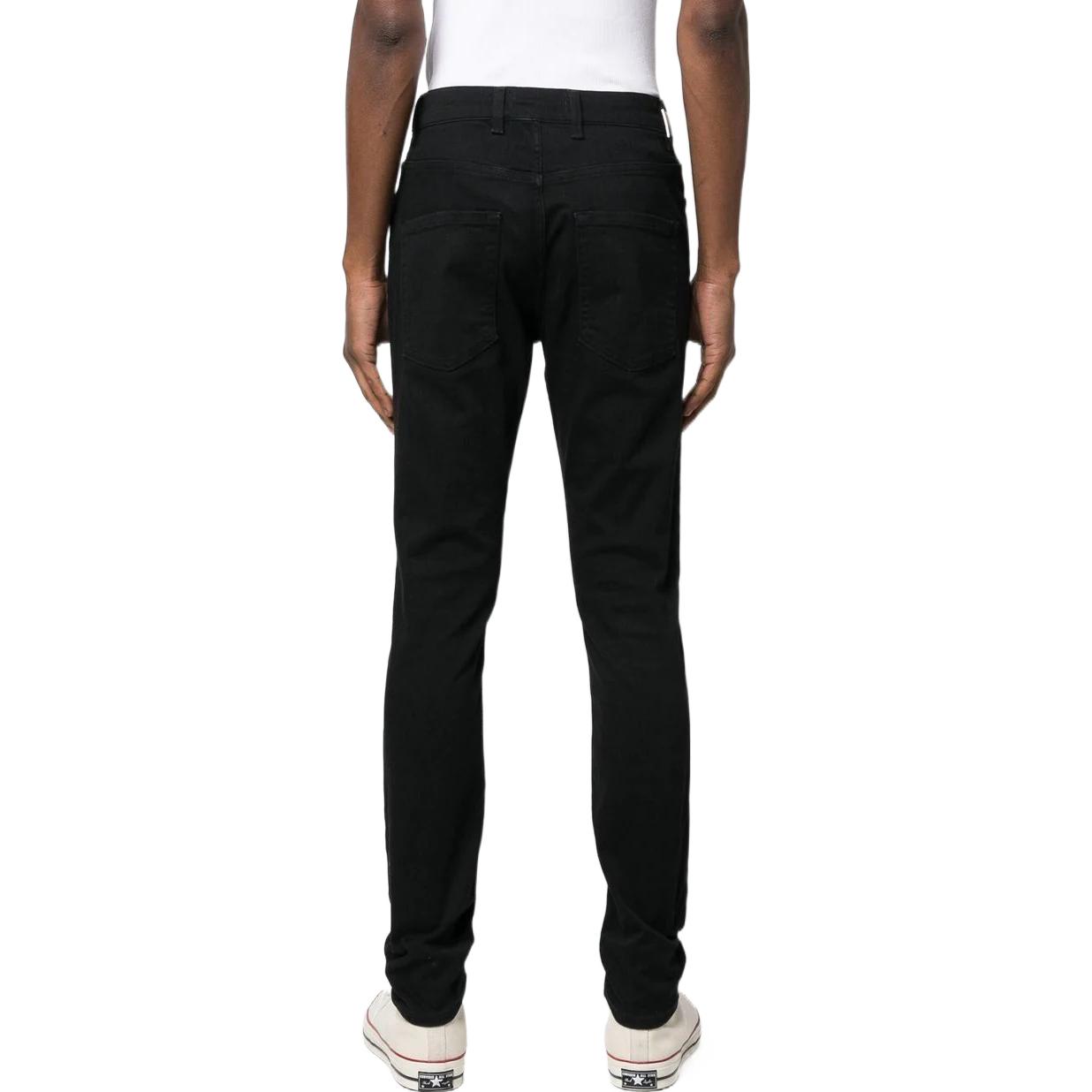 Shop REPRESENT 黑色浮雕Logo緊身牛仔褲 - 秋季系列 M07043-001