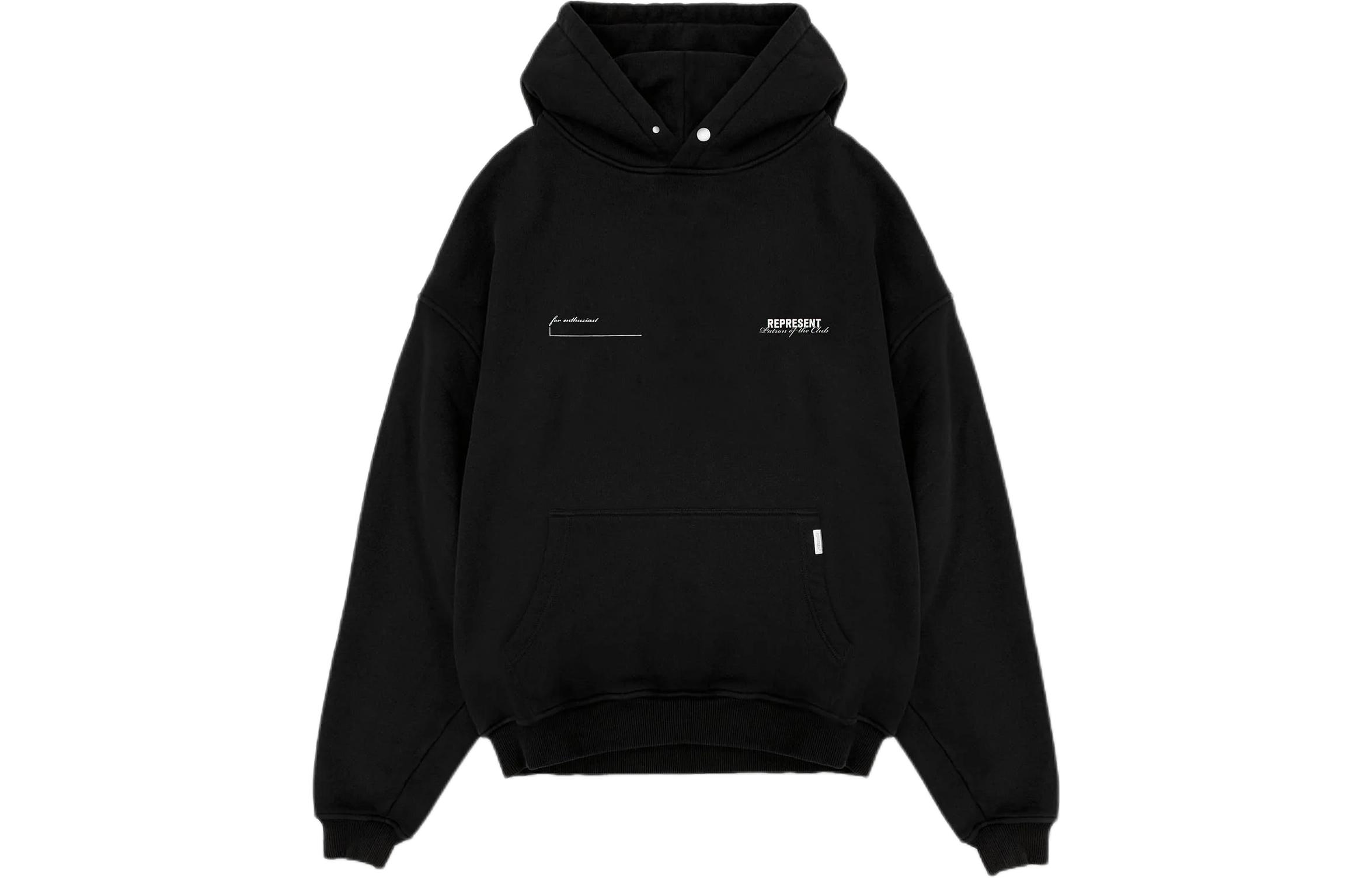 Represent Black Letter Print Hoodie Long Sleeve MLM4270-01