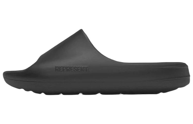 REPRESENT Black Slides - Minimalist Fashion One-Strap Sandals M02047-01
