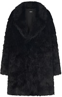 REPRESENT Black Solid Color Faux Fur Jacket with Collar M01048-01 REPRESENT Black Solid Color Faux Fur Jacket with Collar M01048-01