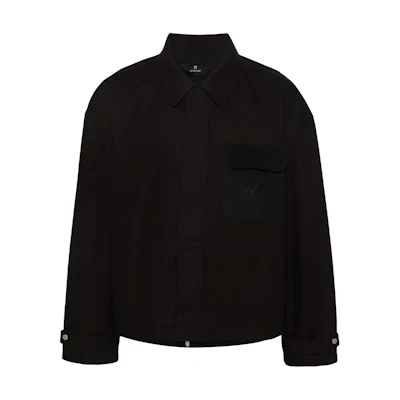 Represent Black Solid Color Long Sleeve Button-Up Jacket MLM119-01