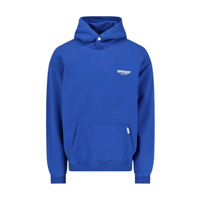 Represent Blue Hoodie with Logo Print and Front Pocket OCM4071-09