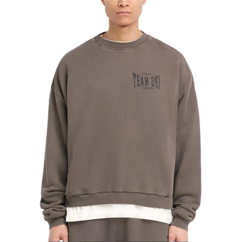 Represent Brown Crewneck Sweatshirt with Letter and Number Print Unisex 247M499-183
