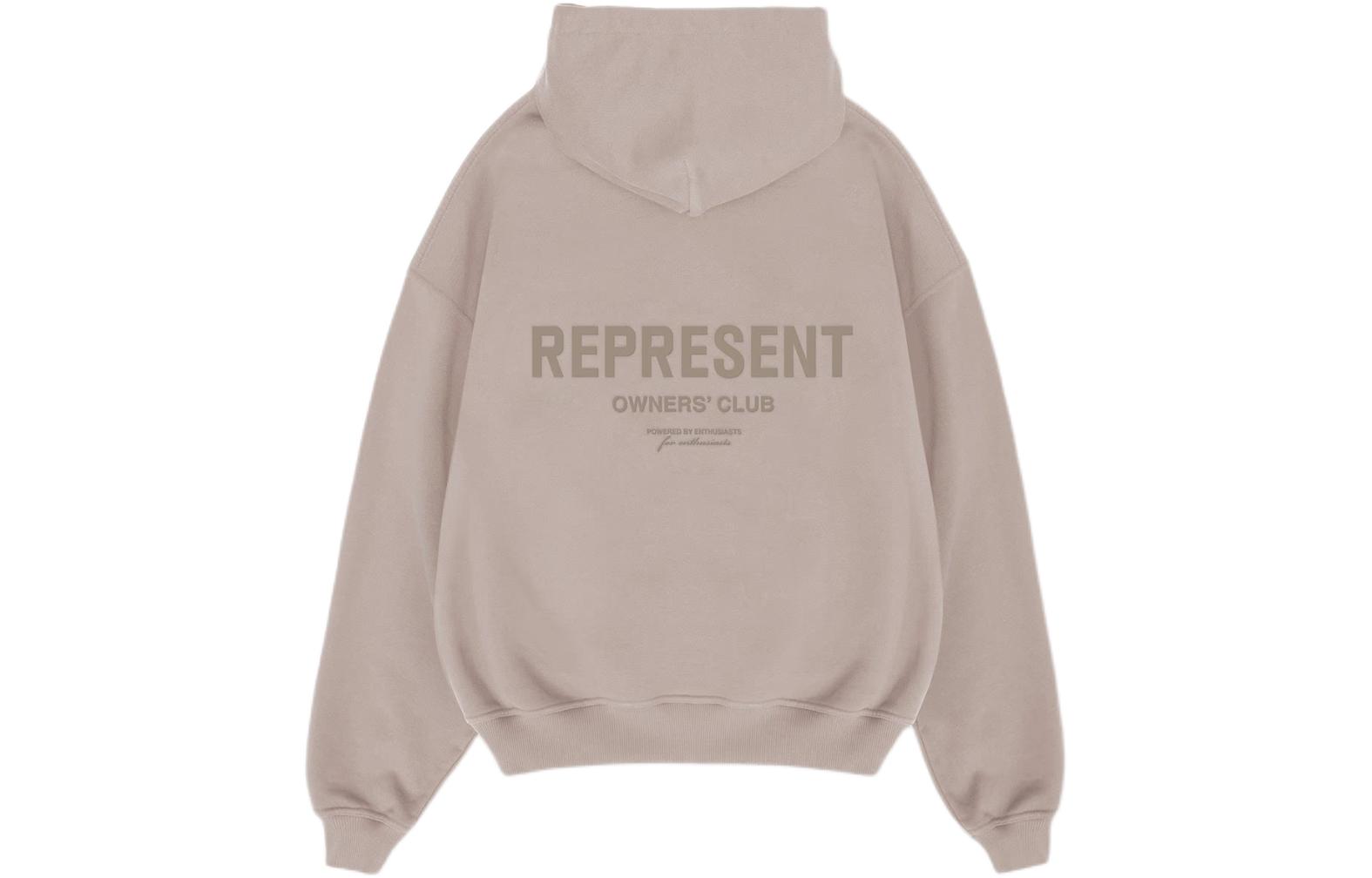 Lookbook Represent Brown Letter Print Hoodie Sweatshirt OCM407-243