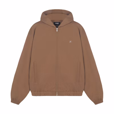 Represent Brown Solid Color Zip-Up Hoodie Jacket MJ1005362