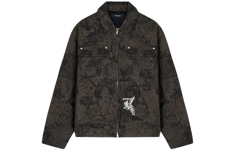 Represent Brown Zip-Up Polo Collar Jacket MJ1007-11