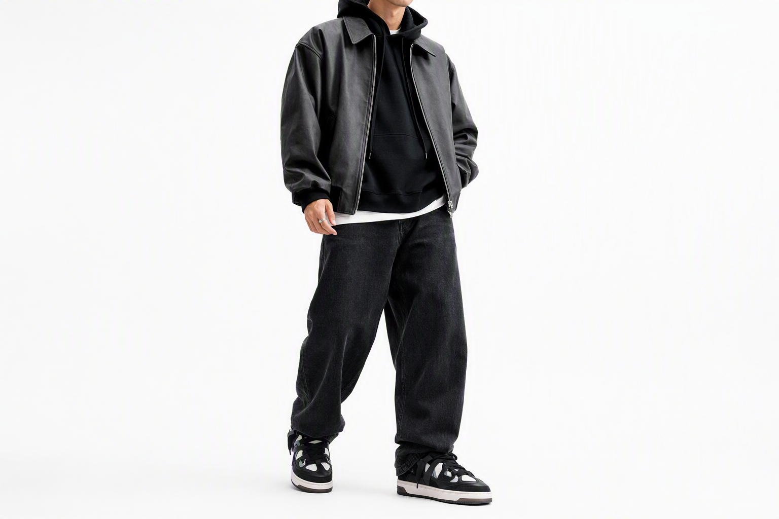 Order REPRESENT 霸王 牛皮 圓頭綁帶 低筒 帆布鞋 男款 黑色
