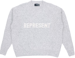 REPRESENT Casual Knit Wool Cashmere Sweater Light Grey M02043-05 REPRESENT Casual Knit Wool Cashmere Sweater Light Grey M02043-05