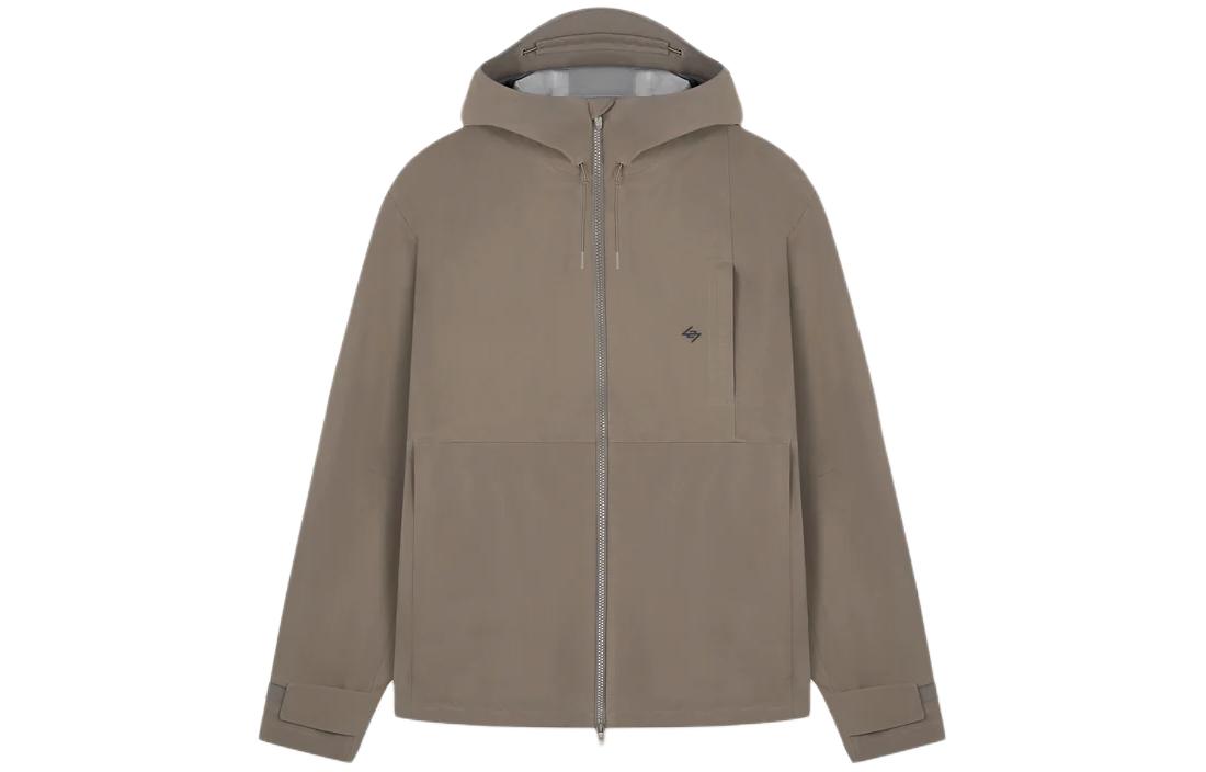 Represent Casual Solid Zip-Up Hoodie Jacket - Khaki 247M105-499
