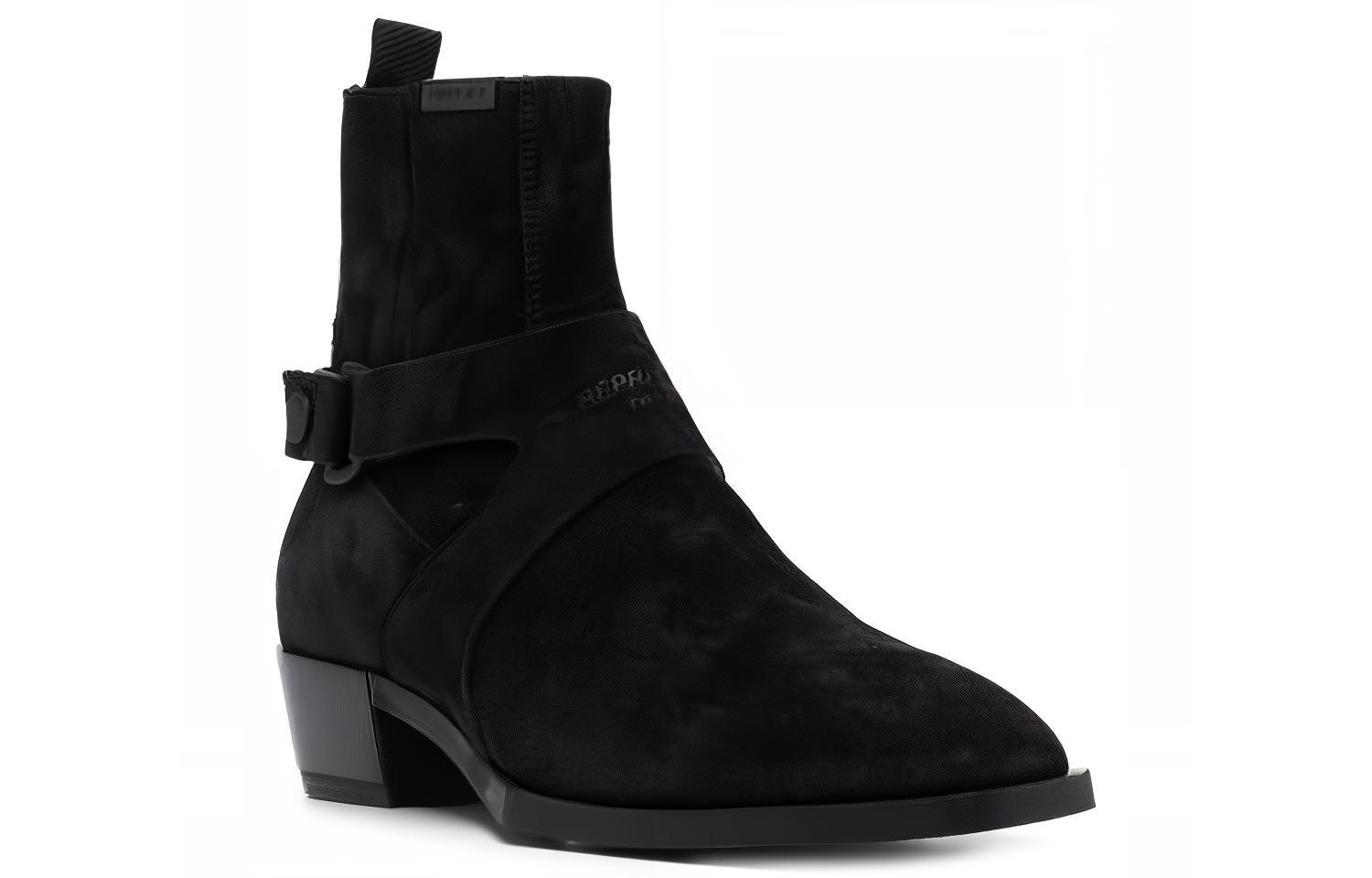 Lookbook Stivaletto Chelsea ''Black Suede Lace'' Uomo Ripresenta M12025-4