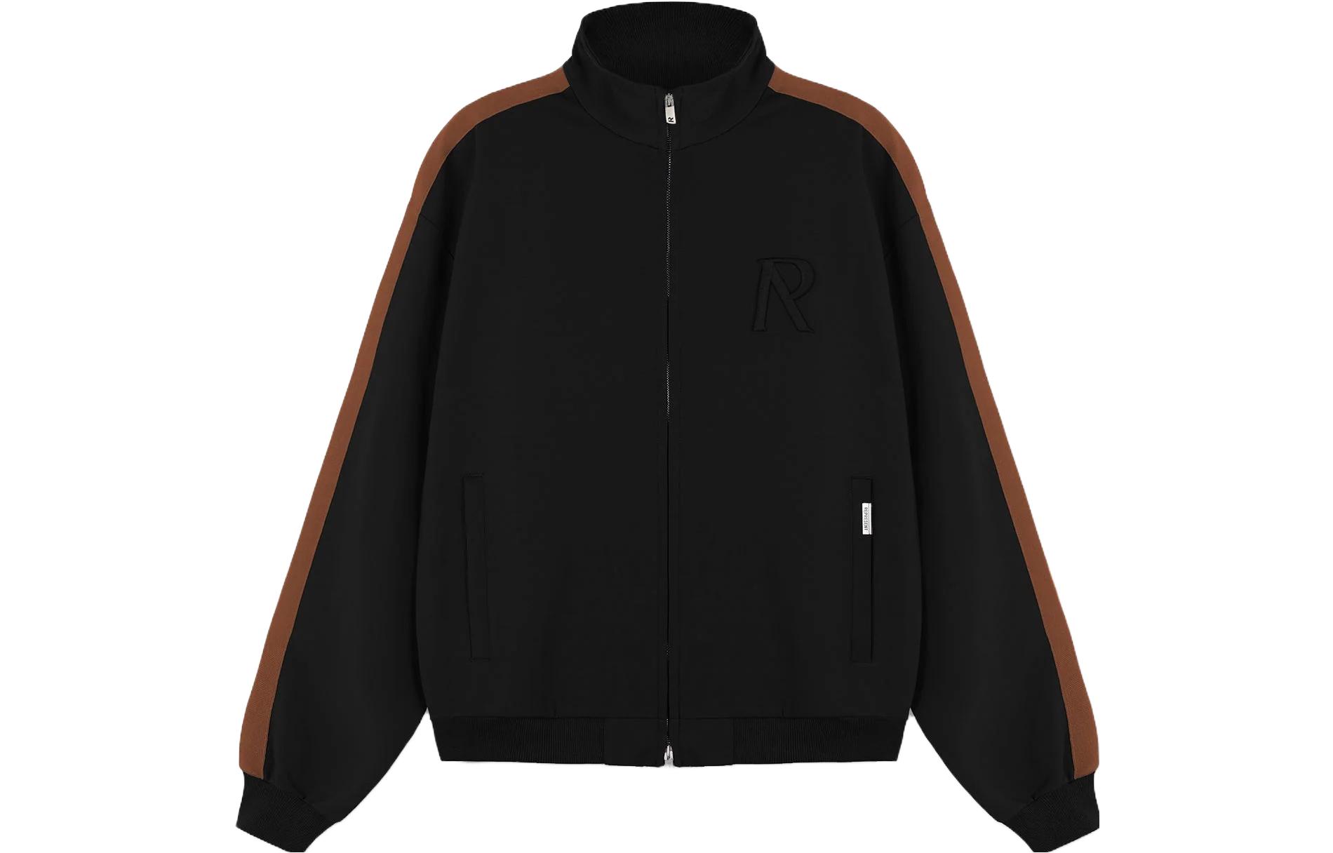 Represent Colorblock Letter Embroidered Jacket Black/Brown - Style MJ1003-39