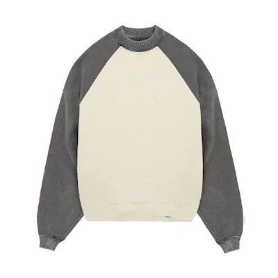 Represent Colorblock Raglan Crewneck Sweatshirt - Off-White M04128-02