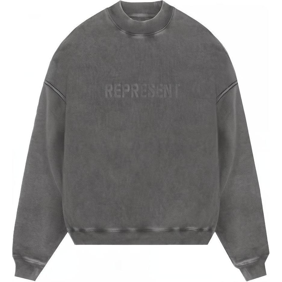 Represent Crewneck Logo Embroidered Pullover Sweatshirt Grey M04144-20