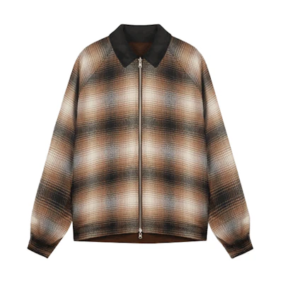 Represent Double-Sided Plaid Zipper Jacket Deep Brown M06052-04