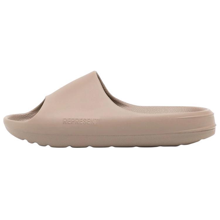 REPRESENT Embossed Logo Slides Gray Taupe Sandals M12047-243