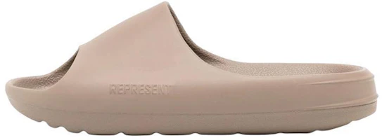 REPRESENT Embossed Logo Slides Gray Taupe Sandals M12047-243 REPRESENT Embossed Logo Slides Gray Taupe Sandals M12047-243