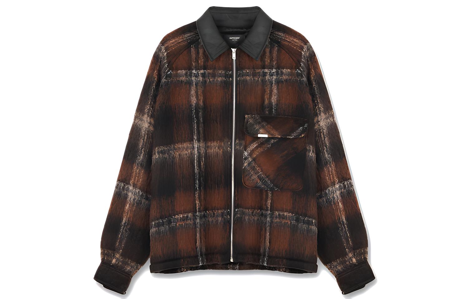 REPRESENT FF20 Plaid Mohair Collar Shirt Jacket Brown M06027-004