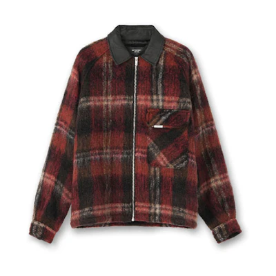 Represent FF20 Red Plaid Mohair Collar Shirt Jacket M06027-006